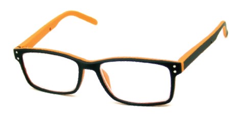 Polinelli P100 BKO W/CORD W/CASE Eyeglasses, Black on Orange