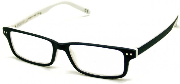 Polinelli P300 BKW W/CORD W/CASE Eyeglasses, Black on White