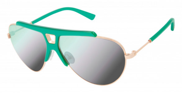 L.A.M.B. LA527 Sunglasses, Green Gold (GRN)