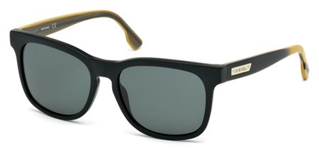 Diesel DL0151 Sunglasses, 02N - Matte Black / Green