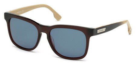 Diesel DL0151 Sunglasses, 45V - Shiny Light Brown / Blue