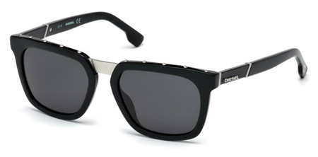 Diesel DL0212 Sunglasses, 01A - Shiny Black  / Smoke
