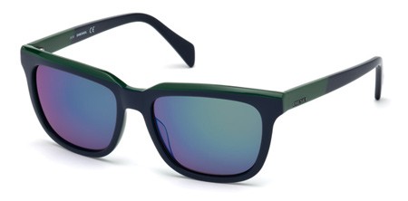 Diesel DL0224 Sunglasses, 92Q - Blue/other / Green Mirror