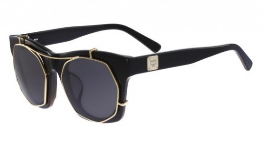 MCM MCM605SA Sunglasses, (015) BLACK-SHINY GOLD