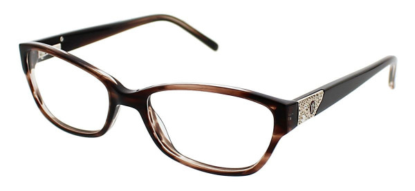 Jessica McClintock JMC 4029 Eyeglasses, Brown Horn