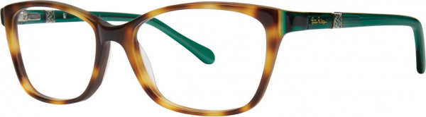 Lilly Pulitzer Bohdie Eyeglasses, Tortoise Emerald