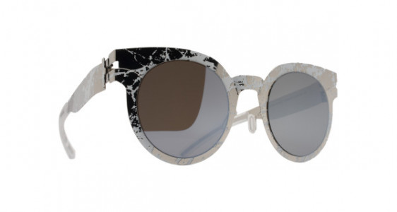 Mykita MMTRANSFER001 Sunglasses, SILVER/WHITE STONE - LENS: BROWN FLASH