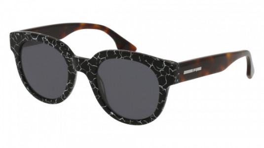 McQ MQ0068S Sunglasses, 003 - BLACK with HAVANA temples and GREY lenses