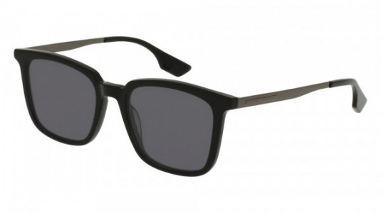 McQ MQ0070S Sunglasses, 001 - BLACK with RUTHENIUM temples and GREY lenses