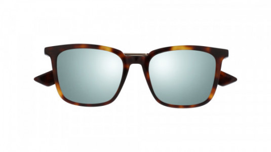 McQ MQ0070S Sunglasses, 002 - HAVANA with GOLD temples and LIGHT BLUE lenses