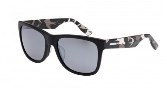 McQ MQ0018SA Sunglasses, 001 - BLACK with SILVER lenses