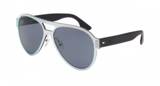 McQ MQ0022S Sunglasses, SILVER with BLACK temples and GREY lenses