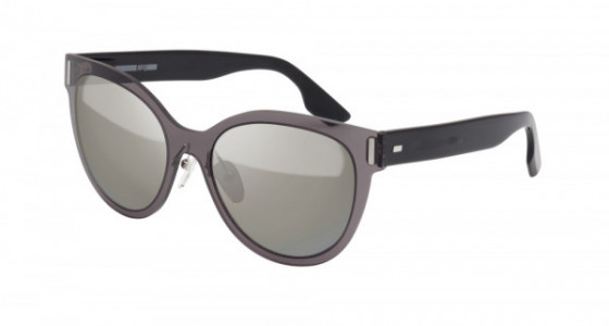 McQ MQ0023S Sunglasses, 001 - GREY with BLACK temples and SILVER lenses