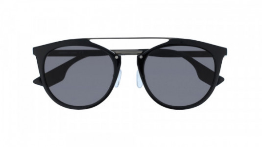 McQ MQ0037S Sunglasses, 003 - BLACK with RUTHENIUM temples and GREY lenses