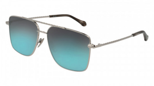 Brioni BR0029S Sunglasses, SILVER with LIGHT BLUE lenses