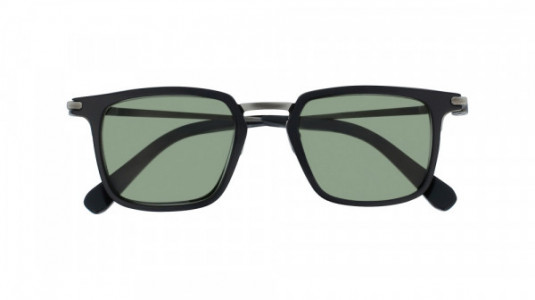 Brioni BR0010S Sunglasses, 001 - BLACK with SILVER temples and GREEN lenses