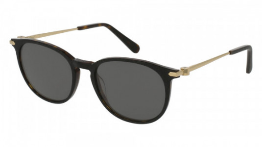 Brioni BR0015S Sunglasses, 002 - BLACK with GOLD temples and GREY lenses