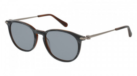 Brioni BR0015S Sunglasses, 004 - GREY with RUTHENIUM temples and BLUE lenses