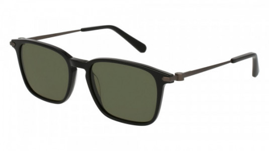 Brioni BR0017S Sunglasses, 001 - BLACK with SILVER temples and GREEN lenses