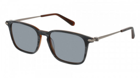 Brioni BR0017S Sunglasses, 004 - GREY with RUTHENIUM temples and BLUE lenses