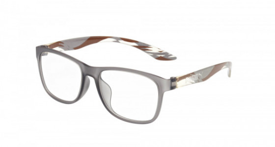 Puma PU0035OA Eyeglasses, GREY with BROWN temples