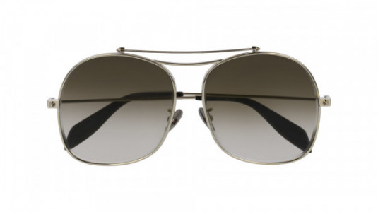Alexander McQueen AM0088S Sunglasses, 004 - GOLD with BROWN lenses