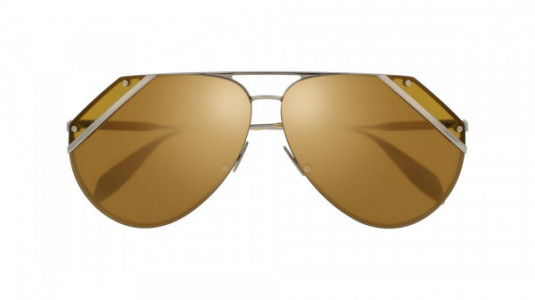 Alexander McQueen AM0092S Sunglasses, 006 - SILVER with BRONZE lenses