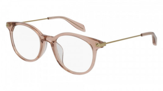 Alexander McQueen AM0093OA Eyeglasses, 003 - PINK with GOLD temples