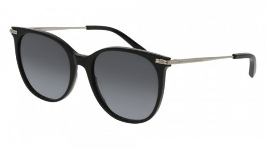 Boucheron BC0036S Sunglasses, 001 - BLACK with SILVER temples and GREY lenses
