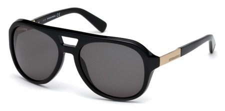 Dsquared2 ROB Sunglasses, 01B - Shiny Black / Gradient Smoke