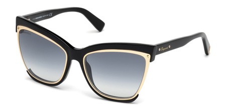 Dsquared2 AMBER Sunglasses, 01B - Shiny Black / Gradient Smoke