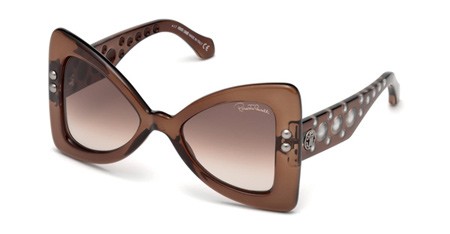Roberto Cavalli FIESOLE Sunglasses, 50F - Dark Brown/other / Gradient Brown