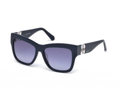 Swarovski SK0141 Sunglasses, 98W - Dark Green/other / Gradient Blue
