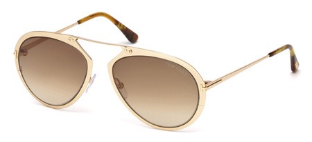 Tom Ford DASHEL Sunglasses, 28F - Shiny Rose Gold / Gradient Brown