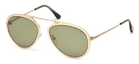 Tom Ford DASHEL Sunglasses, 28N - Shiny Rose Gold / Green
