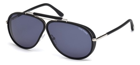 Tom Ford CEDRIC Sunglasses, 02V - Matte Black / Blue