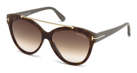 Tom Ford LIVIA Sunglasses, 53F - Blonde Havana / Gradient Brown