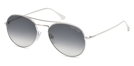 Tom Ford ACE-02 Sunglasses, 18B - Shiny Rhodium / Gradient Smoke