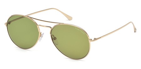 Tom Ford ACE-02 Sunglasses, 28N - Shiny Rose Gold / Green