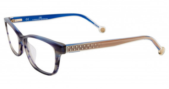 Carolina Herrera VHE725K Eyeglasses, Blue Horn 0Wtc