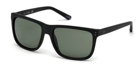 Gant GA7081 Sunglasses, 02R - Matte Black / Green Polarized