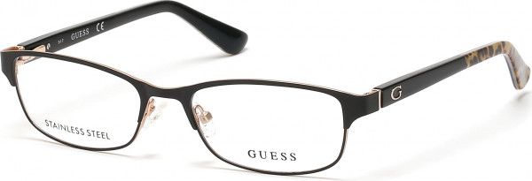 Guess GU2614 Eyeglasses, 002 - Matte Black / Matte Black