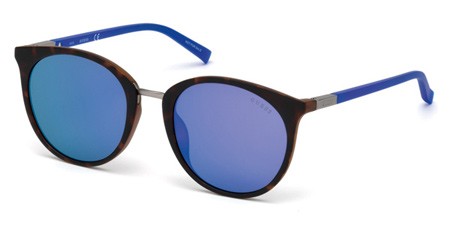 Guess GU3022 Sunglasses, 52X - Dark Havana / Blu Mirror
