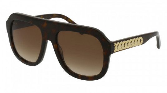 Stella McCartney SC0065S Sunglasses, HAVANA with GOLD temples and BROWN lenses