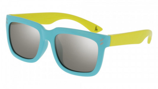 Stella McCartney SK0022S Sunglasses, GREEN with YELLOW temples and SILVER lenses
