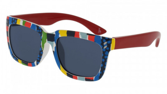 Stella McCartney SK0022S Sunglasses, MULTICOLOR with RED temples and BLUE lenses