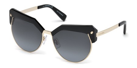 Dsquared2 KHLOÈ Sunglasses, 01B - Shiny Black / Gradient Smoke