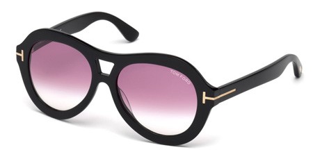 Tom Ford ISLAY Sunglasses, 01Z - Shiny Black / Gradient Or Mirror Violet