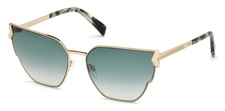 Just Cavalli JC-824S Sunglasses, 01P - Shiny Black / Gradient Green