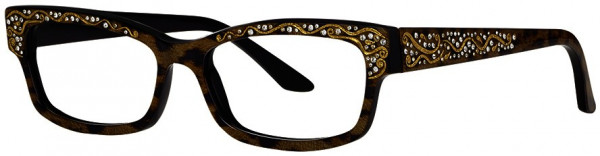 Caviar Caviar 3017 Eyeglasses, (31) Leopard w/ All Over Lace w/ Clear Crystals